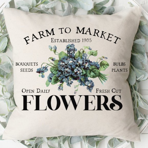 Farm To Market, Pillow Cover, Spring, Lavender - Picture 2 of 4